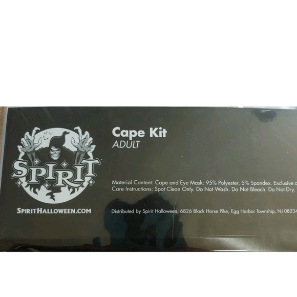 Spirit Halloween 2 Mask Cape Kits Cosplay Costume Party Black & Silver Adult New - Picture 6 of 13